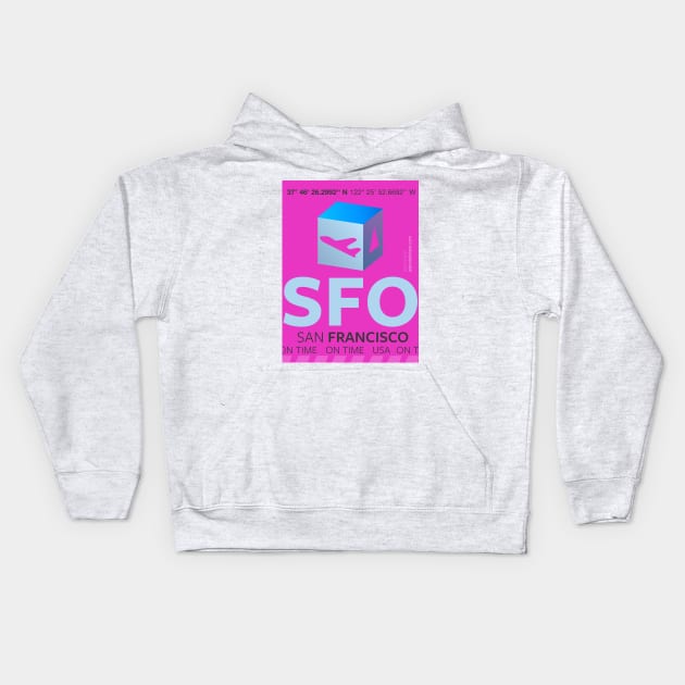 SFO sticker design P Kids Hoodie by Woohoo